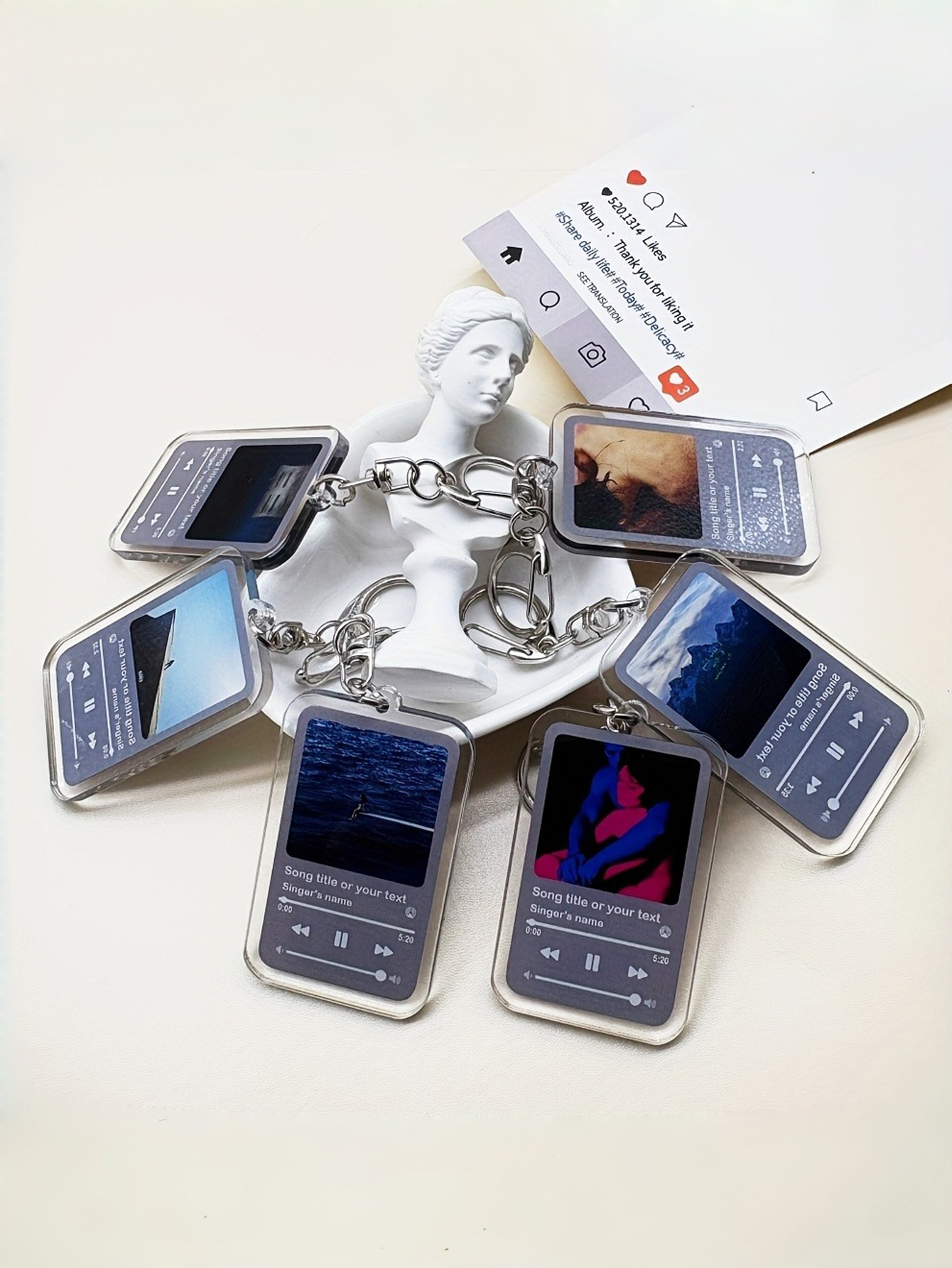 Custom Personalized Music Album Keychain